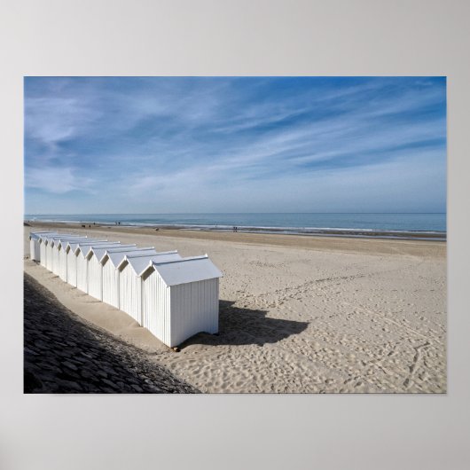 Poster Cabines de plage à Fort Mahon en France (Devant)
