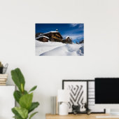 Poster Cabines traditionnels en bois de neige (Bureau à domicile)