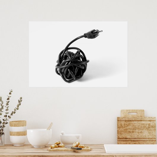 Poster Câble d'alimentation monté (Cuisine)