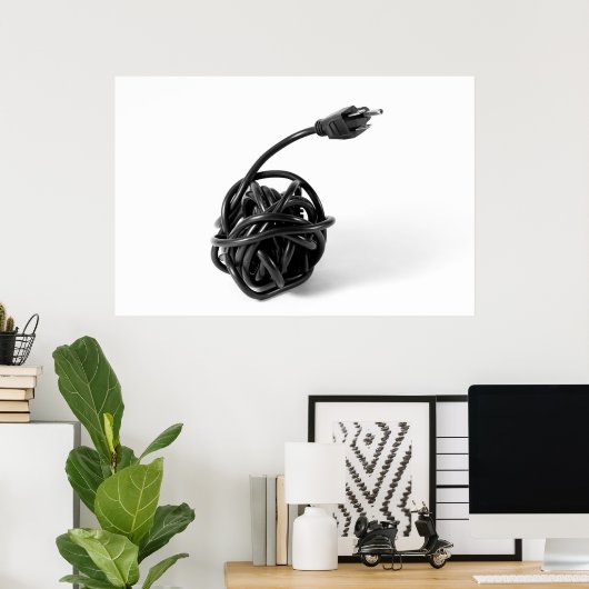 Poster Câble d'alimentation monté (Bureau à domicile)