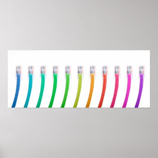 Poster Câbles réseau colorés (Devant)