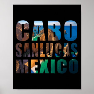 Poster Cabo San Lucas Mexique vacances d'été plage palmie