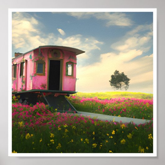Poster Caboose rose imprimable (Devant)