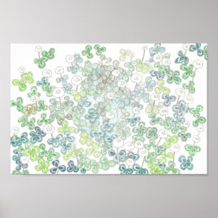 Poster Cabot à quatre feuilles et trèfle blanc/四 つ 葉 の ク 