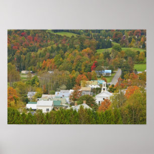 Poster Cabot, Vermont en automne. Northeast Kingdom.