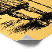 Poster Caca arrive Panneau de signalisation drôle (Coin)