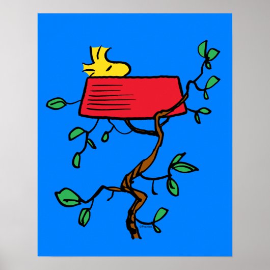Poster cacahuètes | Bois en sieste dans le plat de Snoopy (Devant)
