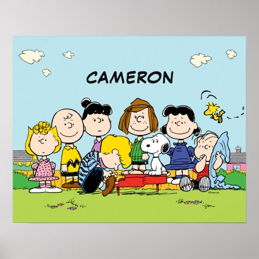 Poster cacahuètes | Charlie Brown et Gang | Ajouter Votre (Devant)