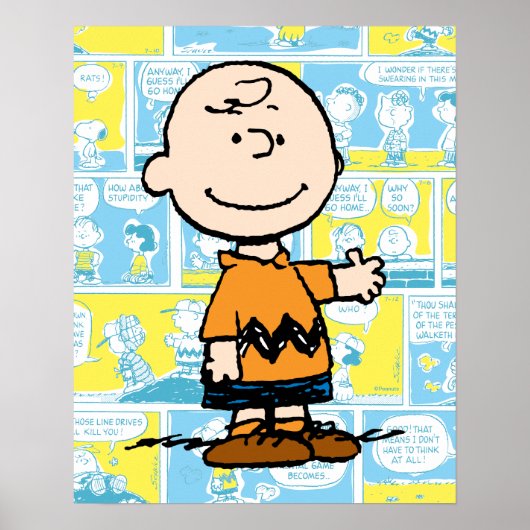 Poster cacahuètes | Charlie Brown Motif de bande dessinée (Devant)