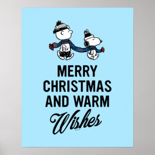 Poster cacahuètes   Joyeux Noël Snoopy & Charlie Brown