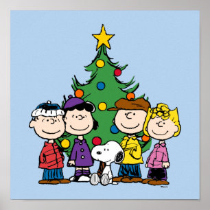 Poster cacahuètes La Bande autour de l'arbre de Noël