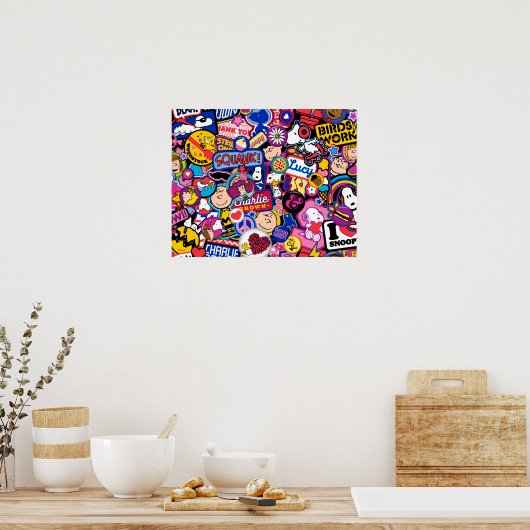 Poster cacahuètes | Motif de patchs Mixtape (Cuisine)