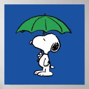 Poster cacahuètes   Parapluie vert Snoopy