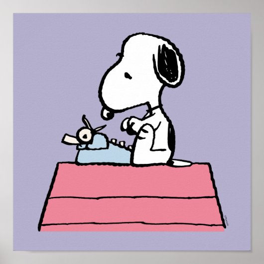 Poster cacahuètes | Snoopy à la machine à écrire (Devant)