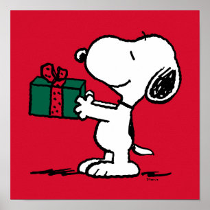 Poster cacahuètes   Snoopy Christmas Gift Giver