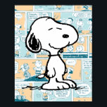Poster cacahuètes | Snoopy Comic Motif<br><div class="desc">Snoopy est l'adorable beagle de Charlie Brown dans la bande dessinée Peanuts de Charles M. Schulz. Découvrez ce joli dessin Peanuts avec Snoopy sur un motif de bande dessinée.</div>