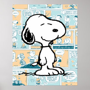 Poster cacahuètes Snoopy Comic Motif