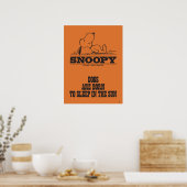 Poster cacahuètes | Snoopy Dormir dans le soleil (Cuisine)