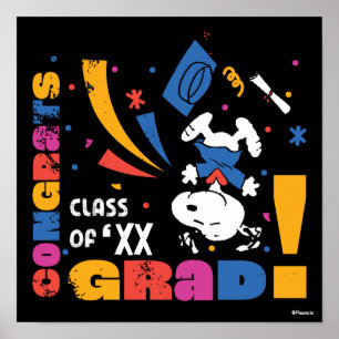 Poster Cacahuètes Snoopy Félicitations Diplômé Remise des