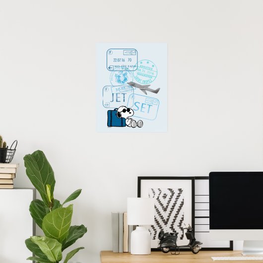 Poster cacahuètes | Snoopy Jet Set (Bureau à domicile)