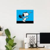 Poster cacahuètes | Snoopy Joue Au Tennis (Bureau à domicile)