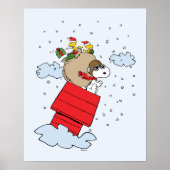 Poster cacahuètes | Snoopy l'As Volant à Noël (Devant)