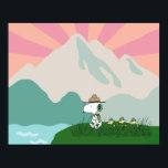 Poster cacahuètes | Snoopy Leader du Pack<br><div class="desc">Découvrez cet art super mignon à thème extérieur Peanuts avec Snoopy et ses scouts.</div>