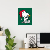 Poster cacahuètes | Snoopy Père Noël & Woodstock Cadeau (Bureau à domicile)