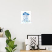 Poster cacahuètes | Snoopy Sentiment Bleu Est OK Aussi (Bureau à domicile)