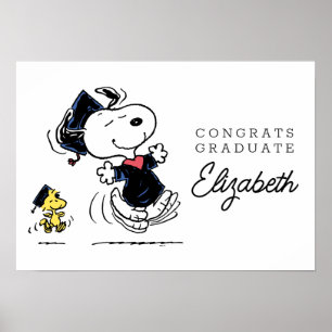 Poster cacahuètes Snoopy & Woodstock Graduation