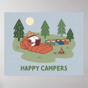 Poster cacahuètes Snoopy & Woodstock Happy Campers