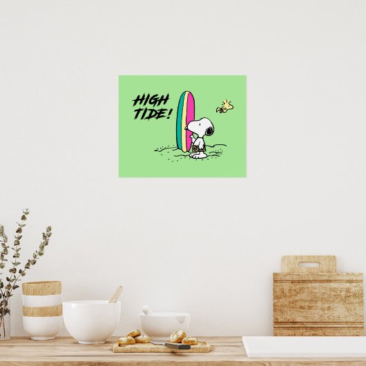 Poster cacahuètes | Snoopy & Woodstock High Tide (Cuisine)