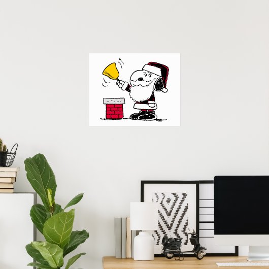 Poster cacahuètes | Snoopy & Woodstock Père Noël Bell Rin (Bureau à domicile)