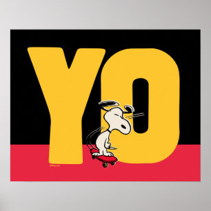 Poster cacahuètes   Snoopy YO Skateboard