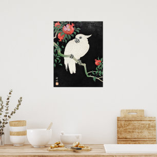 Poster Cacatoès et Grenade, Peinture Japonaise Célèbre
