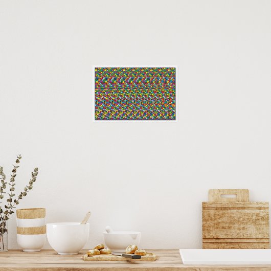 Poster caché 3D Stéréogramme - En cours d'exécutio (Cuisine)