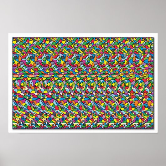 Poster caché 3D Stéréogramme - En cours d'exécutio (Devant)