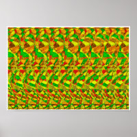 Poster caché 3D Stéréogramme - Gorille perplexe