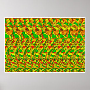 Poster caché 3D Stéréogramme - Gorille perplexe