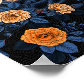 Poster Caché en rose, orange et bleu (Coin)