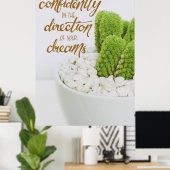 Poster Cactus, allez-y avec confiance (Bureau à domicile)