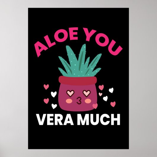 Poster Cactus Aloe You Vera Beaucoup (Devant)