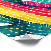Poster Cactus aux couleurs vives (Coin)