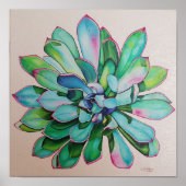 Poster Cactus bleu et rose | Poids lourd des archives (Devant)