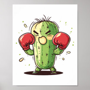 Poster Cactus Boxer Drôle Humoristique Ly Punch