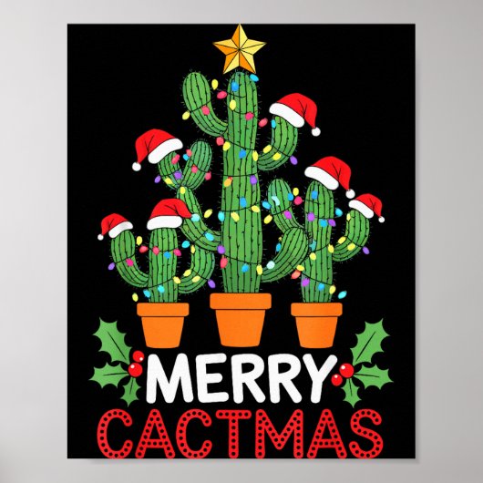 Poster Cactus Christmas Tree Funny Merry Cactmas Cactus M (Devant)