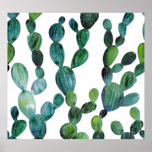Poster Cactus Craze : Tendance de l'aquarelle tropicale