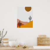 Poster Cactus Dans Le Paysage Du Désert Illustration (Cuisine)