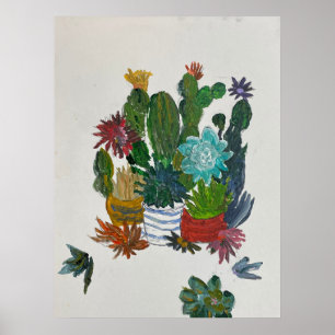 Poster Cactus dans les pots