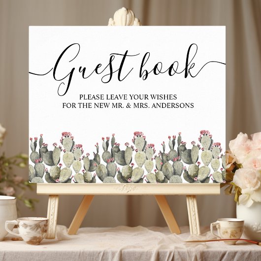 Poster Cactus d'aquarelle verte moderne